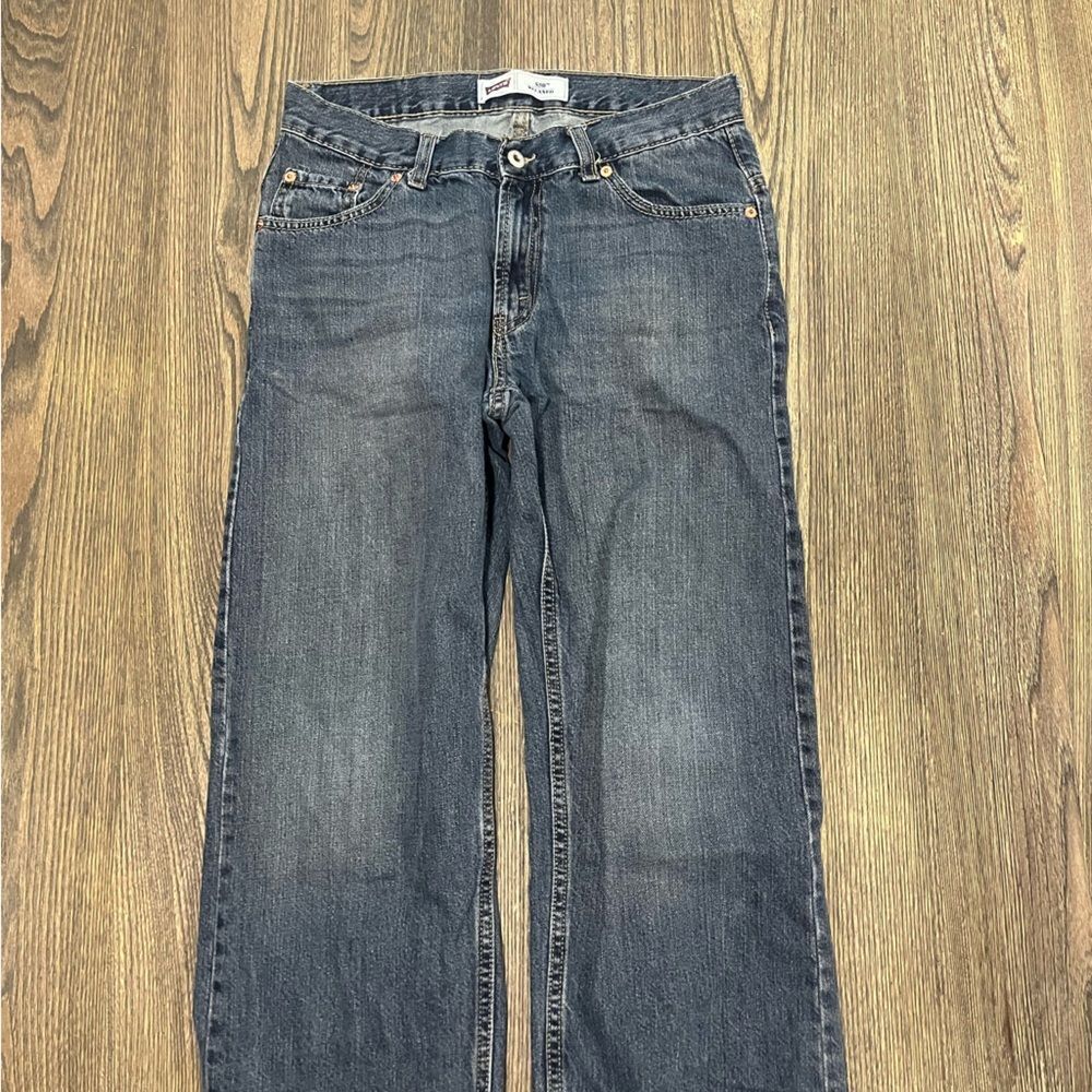Levis Boys 550 Tapered Leg Jeans Relaxed Blurk Wash Blue Size 10 Husky 30 X 26 - Picture 3 of 11